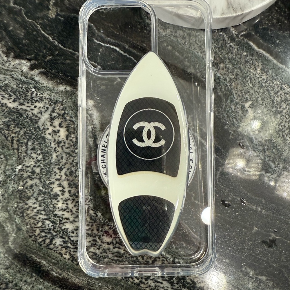 Custom CHANEL Surfboard Pop socket magnetic for phone or in car, vanity mirror.. - Picture 3 of 7